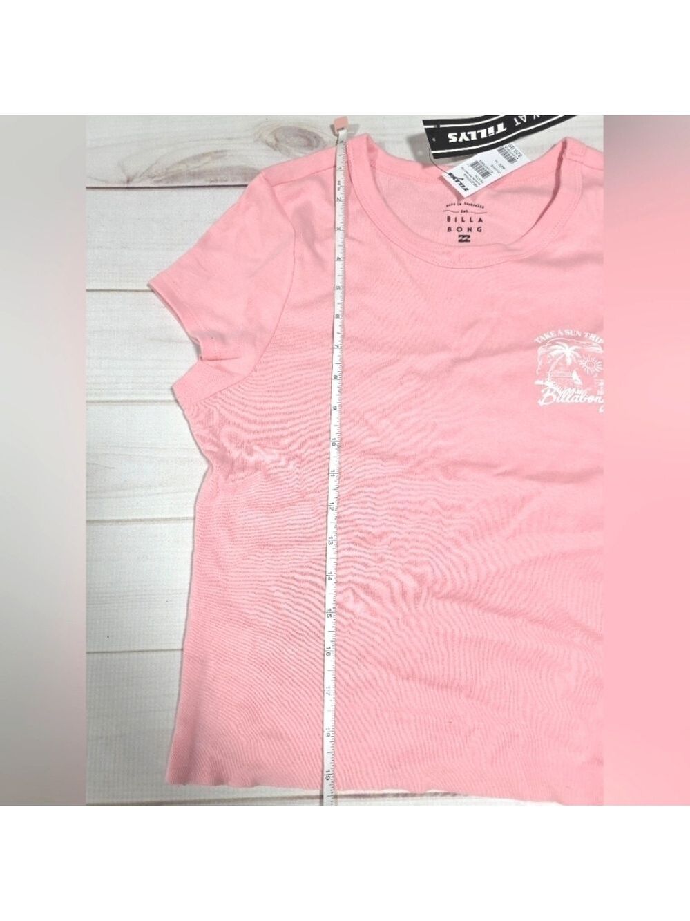 Billabong Take A Sun Trip Peachy Pink Baby Tee XL - New With Tags - Picture 6 of 9